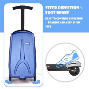a-bst өндөр чанартай хүүхдийн скутер ачаа тээшний чемодан гурван дугуйтай эвхэгддэг хөнгөн цагаан хайлш 18 инчийн бат бөх скутер чемодан хүүхдийн аялал