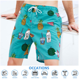 Custom Quick Dry Breathable Recycle Mens Swim Short Male Beach Shorts Pants