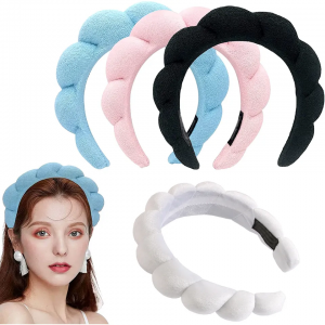 Mimi and Co Spa Headband for Women Sponge Spa Terry Towel Cloth Fabric Head Band bo Skincare Face Makeup Headbands Hair Hoop