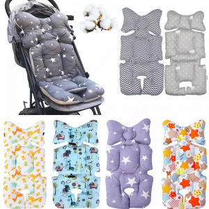 Almofada para carrinho de bebê, grossa, quente, algodão, respirável, assento de carro, almofada, forro, capa protetora, acessórios