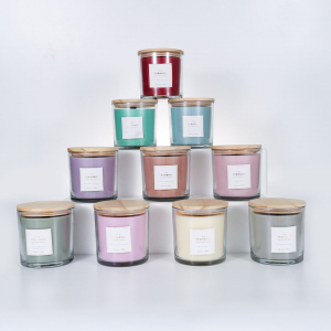 AROMA HOME ຕົກແຕ່ງລາຄາຕໍ່າ Custom Private Label Luxury Screen Glass Jar Glass Soy Wax Scented Candle