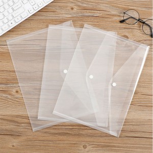 Office supplies file bag plastic document bag pakyawan A4 cartoon snap fastening transparent button bag PP folder ng data