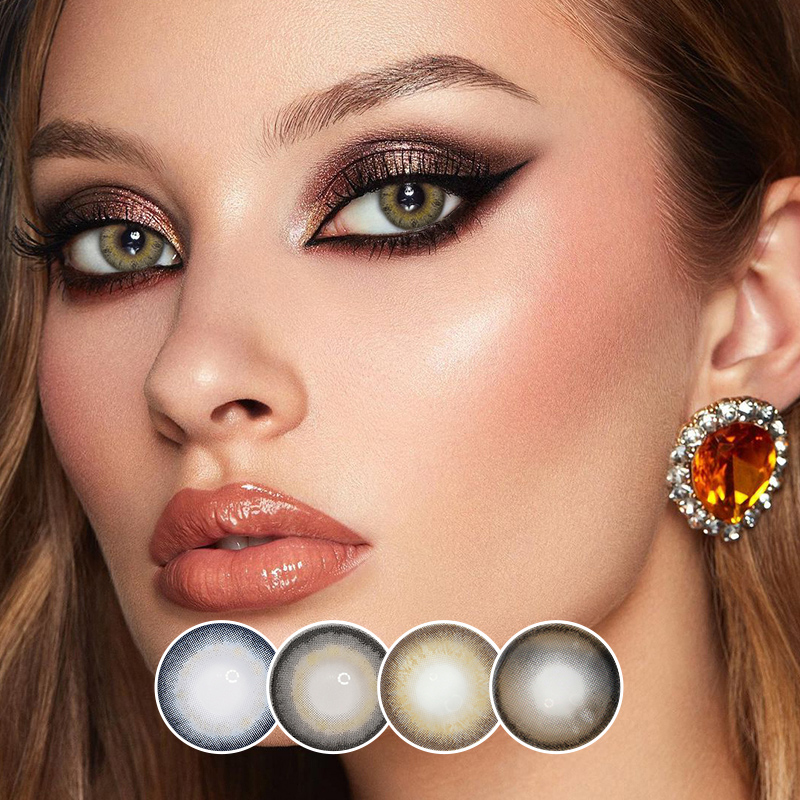 Eyescontactlens Koleksi gadis kaya lensa kontak warna alami tahunan