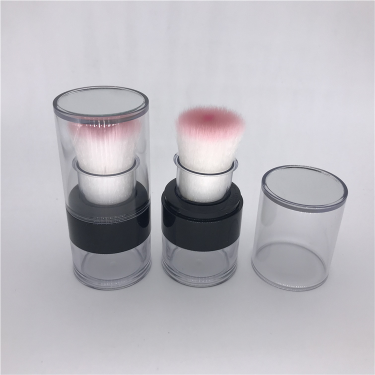 Special Design Transparent Cylinder Loose Powder Container with Brush