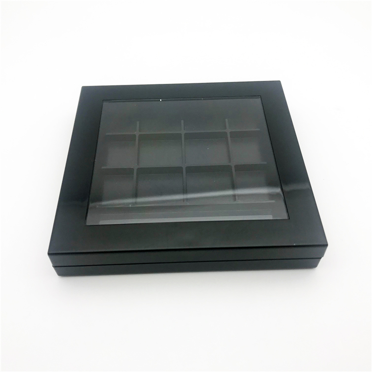 Low Price Clear Window Empty Eyeshadow Case 12 Colour Rectangle Shape