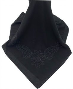 روسری گلدوزی شده با دایره قلاب بافی دستی