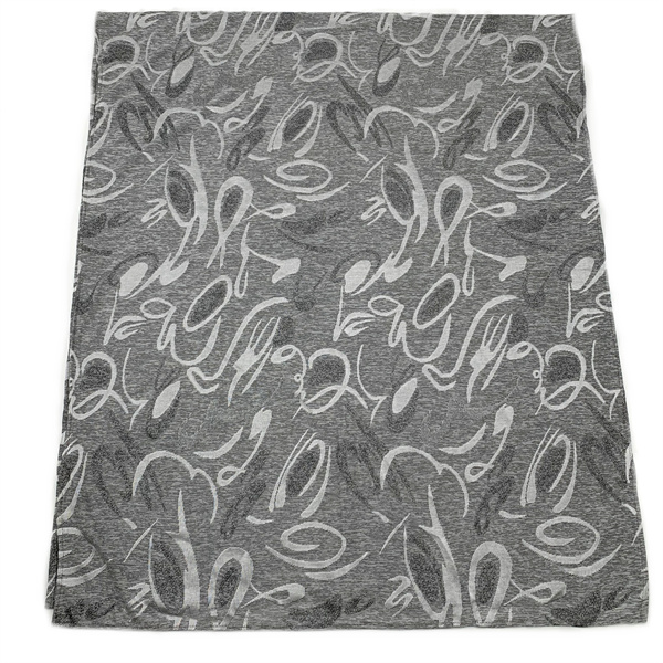 Серый вязаный шарф High sense с разнообразными жаккардовыми узорами
