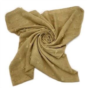 Vlněný míčový žakárový šátek se silnou texturou