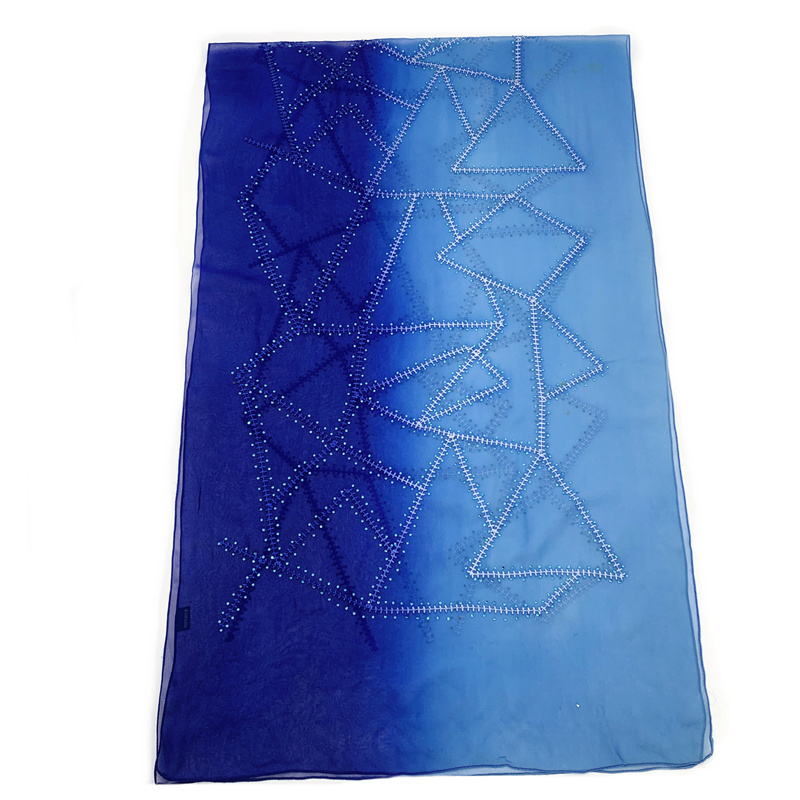 Two color halo dyed embroidered scarf