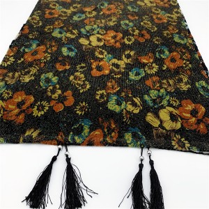 روسری الاستیک ژاکارد، چاپ شده با ابریشم روشن