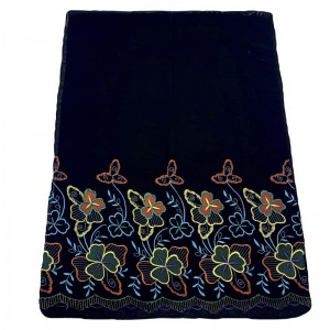 ການປັບແຕ່ງຕົ້ນສະບັບດອກ embroidery ເຈາະຮ້ອນ scarf Muslim headscarf ແມ່ຍິງ scarf