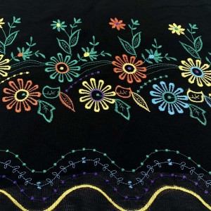 Personalización orixinal Bordado de flores Bufanda de perforación en quente Pañuelo musulmán Bufanda de mujer
