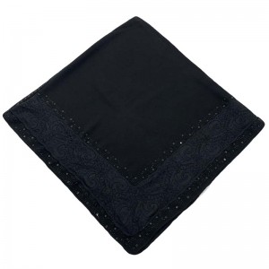 Karama lace hot diamond Scarf All black black middle east scarf