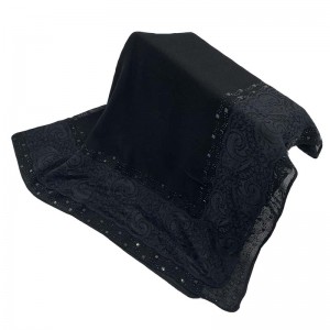 Karama lace hot diamond scarf ຜ້າພັນຄໍຕາເວັນອອກກາງສີດໍາທັງຫມົດ