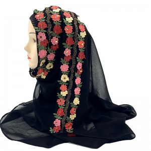 नाजुक गुलाब बोर्डर स्कार्फ महिला स्कार्फ फूल जस्तै सुन्दर