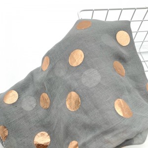Gold gilded scarf round dot Caring type Cotton scarf