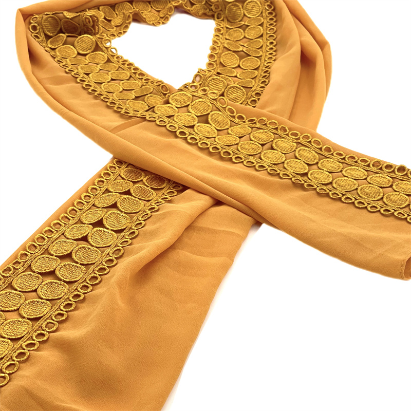 Перламутровий шифоновий шарф повітропроникний і елегантний з твердим кольором