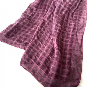 Шарф из вискозы с обоих концов Шитье Трехцветная вышивка Модный мусульманский шарф Женский платок