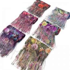 Sciarpa stampata Tessuto di pizzo Colori vivaci Sciarpa da donna