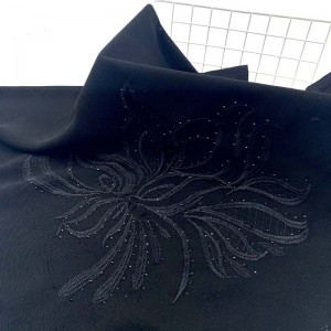 Extra black kerchief embroidery Hot drill scarf Muslim headscarf Women ịchafụ