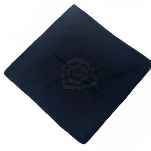 Bordado de pano negro extra Bufanda de perforación quente Pañuelo musulmán Bufanda de mujer