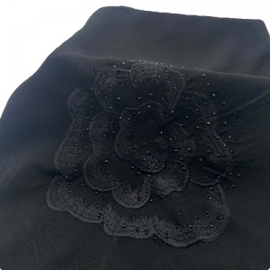 Extra black kerchief embroidery Hot drill Scarf Muslim headscarf Women Scarf