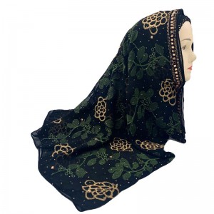 Imitasyon nga seda Tibuok nga pagborda delicate Hot drill scarf Muslim headscarf Women scarf