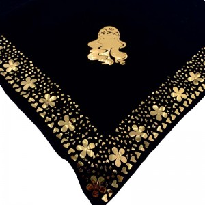 سمت L روسری طلایی شال مربع وصله پیشرفته رنگ طلایی دبی