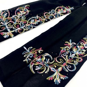 Multicolor Corner embroidery Hot drill scarf ຜ້າພັນຄໍແມ່ຍິງ