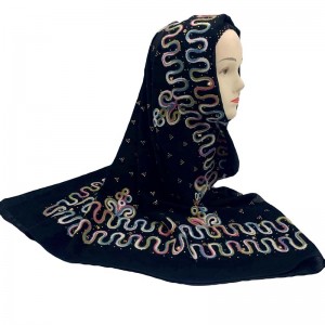 کثیر رنگی کڑھائی والا گرم ڈرل سکارف خواتین کا اسکارف