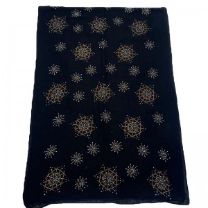 Весь шарф свердлений гарячим способом Керамічне свердло Мусульманський хустку Жіночий шарф Дуже блискучий