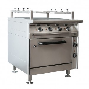 Marine electric cooking range with oven