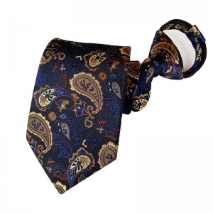 Durable Easy Wearing Elegant classical pattern Striped silk Adjustable Decoration Narrow Zipper Tie Mens