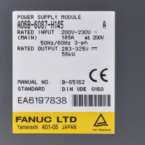 Bidh Fanuc a ’draibheadh ​​​​A06B-6087-H155 Modal amplifier servo Fanuc A06B-6087-H145 A06B-6087-H137