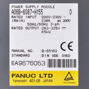 Fanuc ډرایو A06B-6087-H155 Fanuc سرو امپلیفیر موډل A06B-6087-H145 A06B-6087-H137