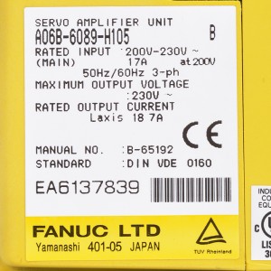 Fanuc дисктери A06B-6089-H104 Fanuc серво күчөткүч модулу A06B-6089-H105