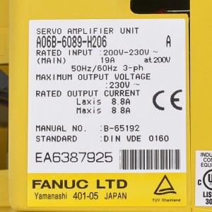 Fanuc ជំរុញ A06B-6089-H206 Fanuc servo amplifier unit moudle A06B-6089-H207,A06B-6089-H208,A06B-6089-H209,A06B-6089-H210