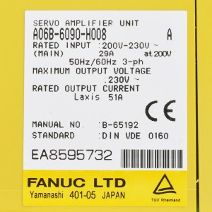 Fanuc ड्राइव A06B-6090-H008 Fanuc सर्वो एम्पलीफायर यूनिट मौडल
