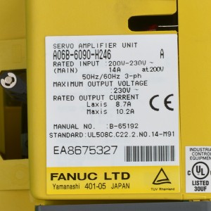 Fanuc محركات A06B-6090-H246 وحدة مضخم الصوت Fanuc المؤازرة A06B-6090-H266