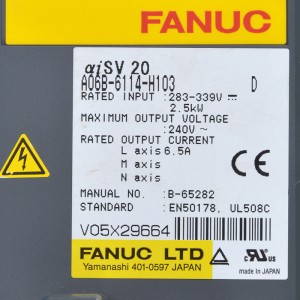 फैनुक ड्राइव A06B-6114-H103 Fanuc aisv 20