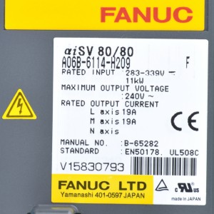 Fanuc ධාවකයන් A06B-6114-H209 Fanuc aisv80/80