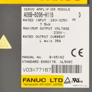 Bidh Fanuc a’ draibheadh ​​​​moudle amplifier servo Fanuc A06B-6096-H116