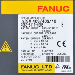 Fanuc ડ્રાઇવ A06B-6114-H306 Fanuc sevo એમ્પ્લીફાયર aisv40s/40s/40