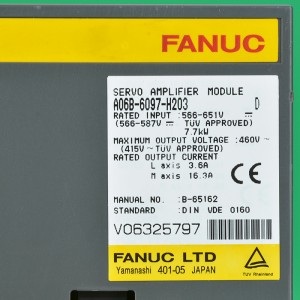 Fanuc дисктери A06B-6097-H203 Fanuc серво күчөткүч модулу A06B-6097-H202