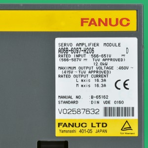 Fanuc သည် A06B-6097-H206 Fanuc servo အသံချဲ့စက် မူဒဲလ်ကို မောင်းနှင်သည်