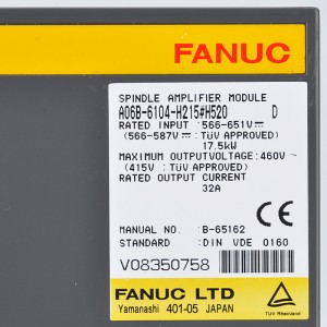 محركات Fanuc A06B-6104-H215 # H520 مضخم المغزل Fanuc Moudle A06B-6104-H215 # H215 H226 H245 H275