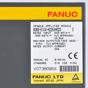 Fanuc ਡਰਾਈਵ A06B-6104-H226#H520 Fanuc ਸਪਿੰਡਲ ਐਂਪਲੀਫਾਇਰ ਮਾਊਡਲ A06B-6104-H226
