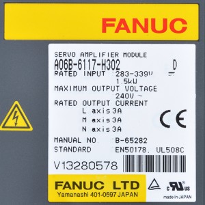 Fanuc-ek A06B-6117-H302 Fanuc serbo-anplifikadorearen modulua gidatzen du