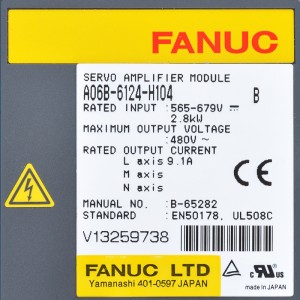 Fanuc A06B-6124-H104 Fanuc servo kuchaytirgich modulini boshqaradi