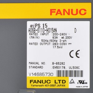 Fanuc unitateak A06B-6110-H015#N Fanuc αiPS 15 fanuc elikadura hornidura A06B-6110-H015